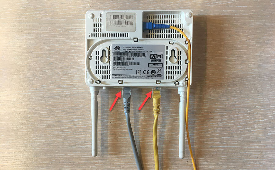 Подключение портов LAN модема Huawei EchoLife HG8245HV5 к ПК, ethernet-порту или приставки