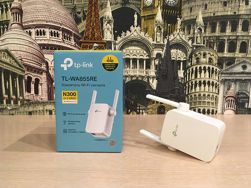 Коробка и усилитель Wi-Fi сигнала TP-Link TL-WA855RE