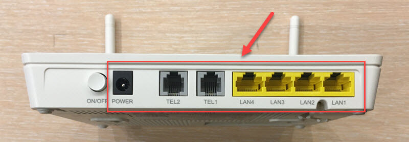 Интерфейсы на модеме Huawei EchoLife HG8245H-256M