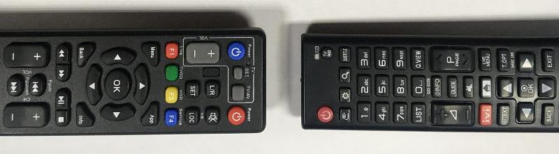 Пульт интерактивной приставки ZALA и пульт телевизора LG